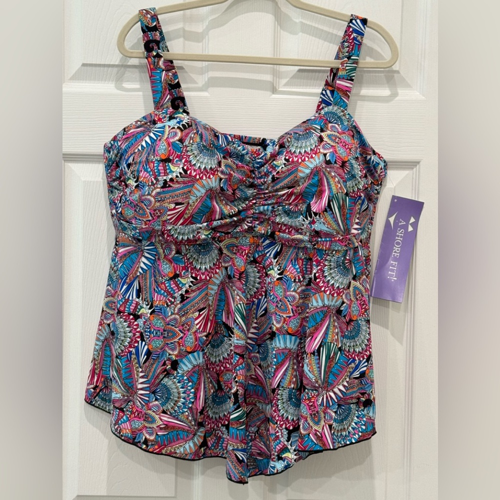 NWT ~  A SHORE FIT Tankini Swim Top